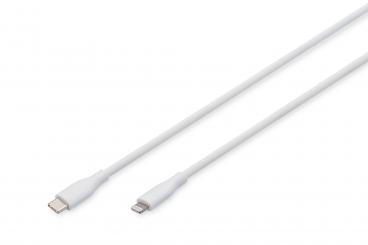Lightning Silikon Anschlusskabel, USB-C - Lightning, 2m, weiß 