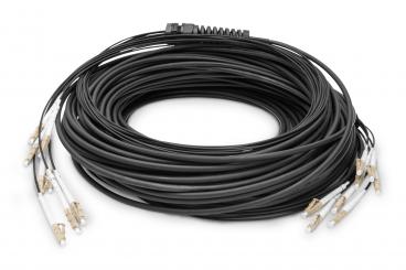 Vorkonfektionierte Glasfaser Universal Breakout Kabel, Multimode OM4, 8 Fasern, LC/UPC - LC/UPC 