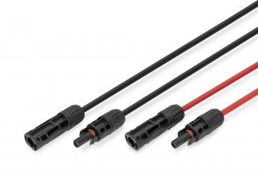 Solarkabel Verlängerung 10 m, 6 mm², MC4-Anschluss, PV-Kabel 1500 V DC, UV-beständig & wetterfest, 2 Kabel, 1x Schwarz, 1x Rot 