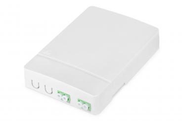 FTTH Gehäuse mit 2 x LC/APC DX Kupplungen 