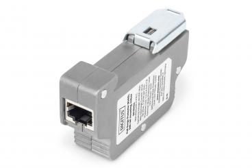 PoE Überspannungsschutz (RJ45), DIN-Schienenmontage, Indoor 