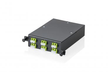 MPO Kassette, Multimode OM5, LC/DX, LC auf MPO, für 4 Kassettenfelder 