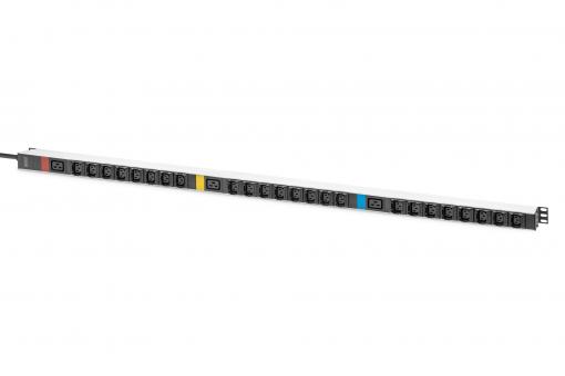 Basis IT PDU, 3-phasig 16A, 24 x C13, 3 x C19, 3 m Zuleitung, IEC 60309 16 A Stecker 